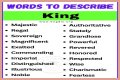 What words describe a king?